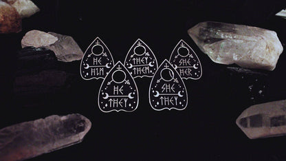 Original Pronoun Planchette Pin: They/them / Silver