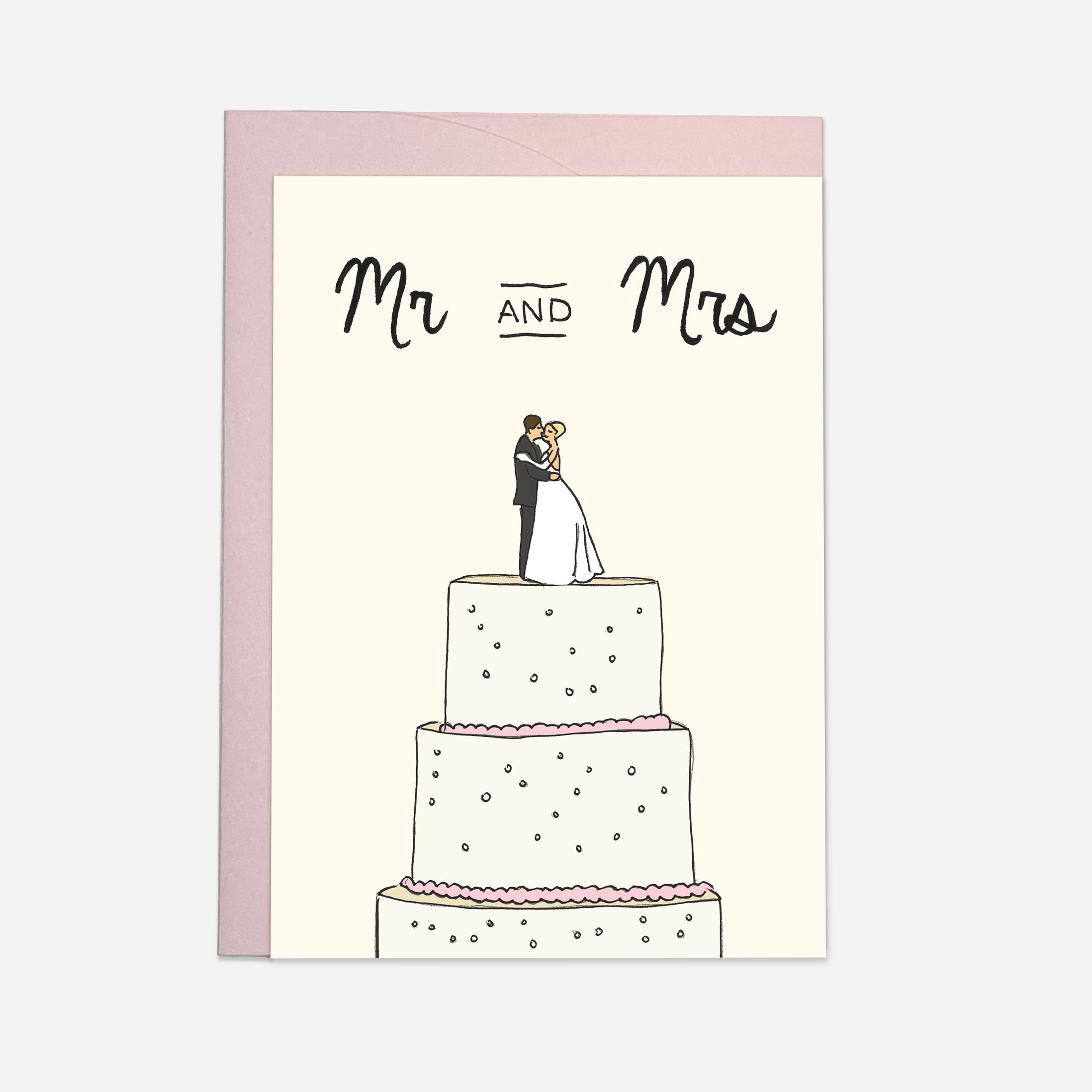 Wedding cake greeting card: Mr & Mr
