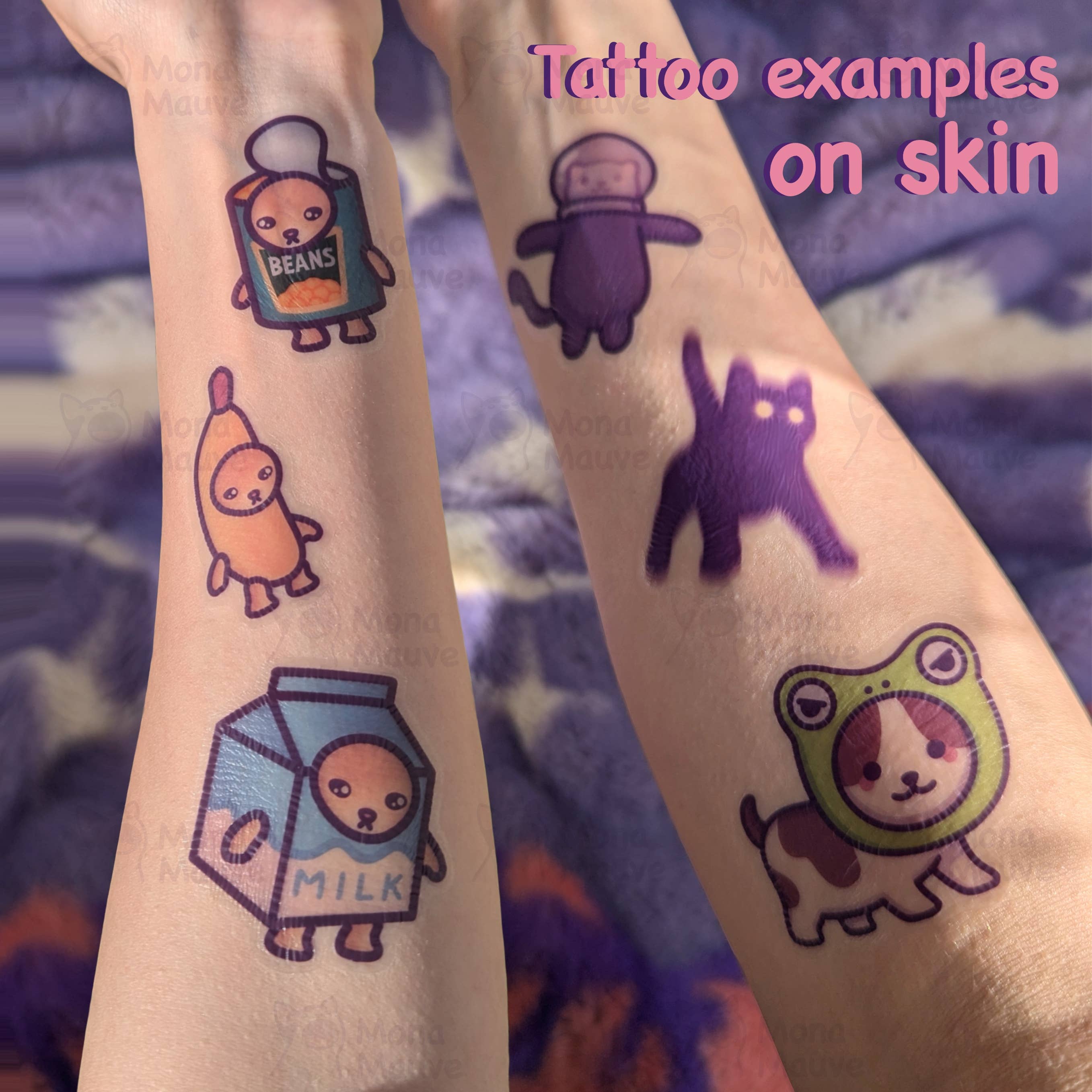 Trans Pride Cat Temporary Tattoo: No hang tabs needed