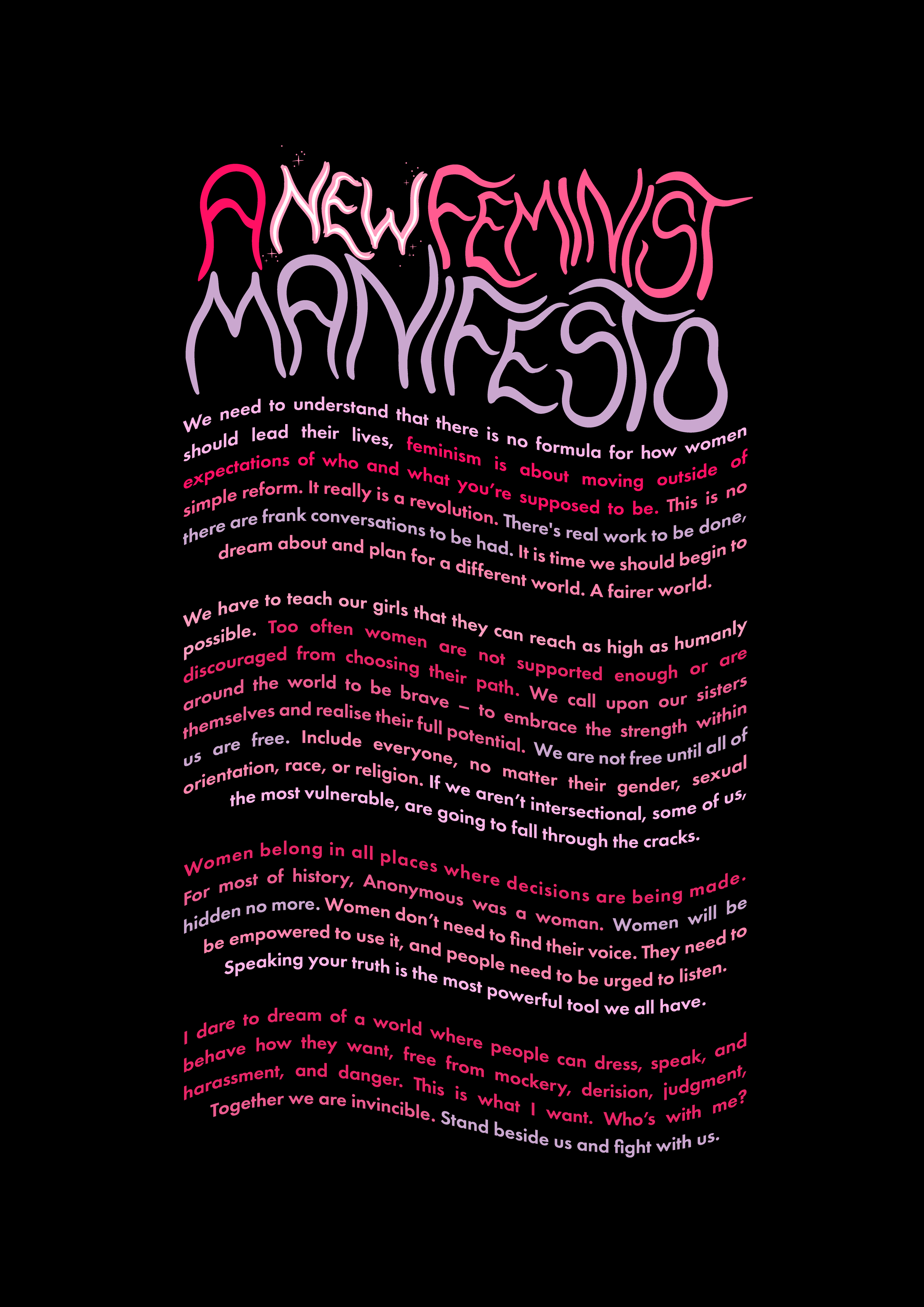 A New Feminist Manifesto Print: Cloudy pink / A3