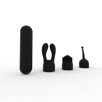 Dynamic Rainbow Silicone Bullet Vibrator - Black