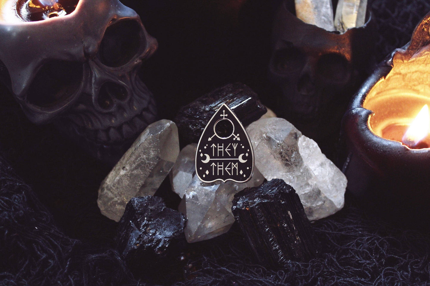 Original Pronoun Planchette Pin: They/them / Silver