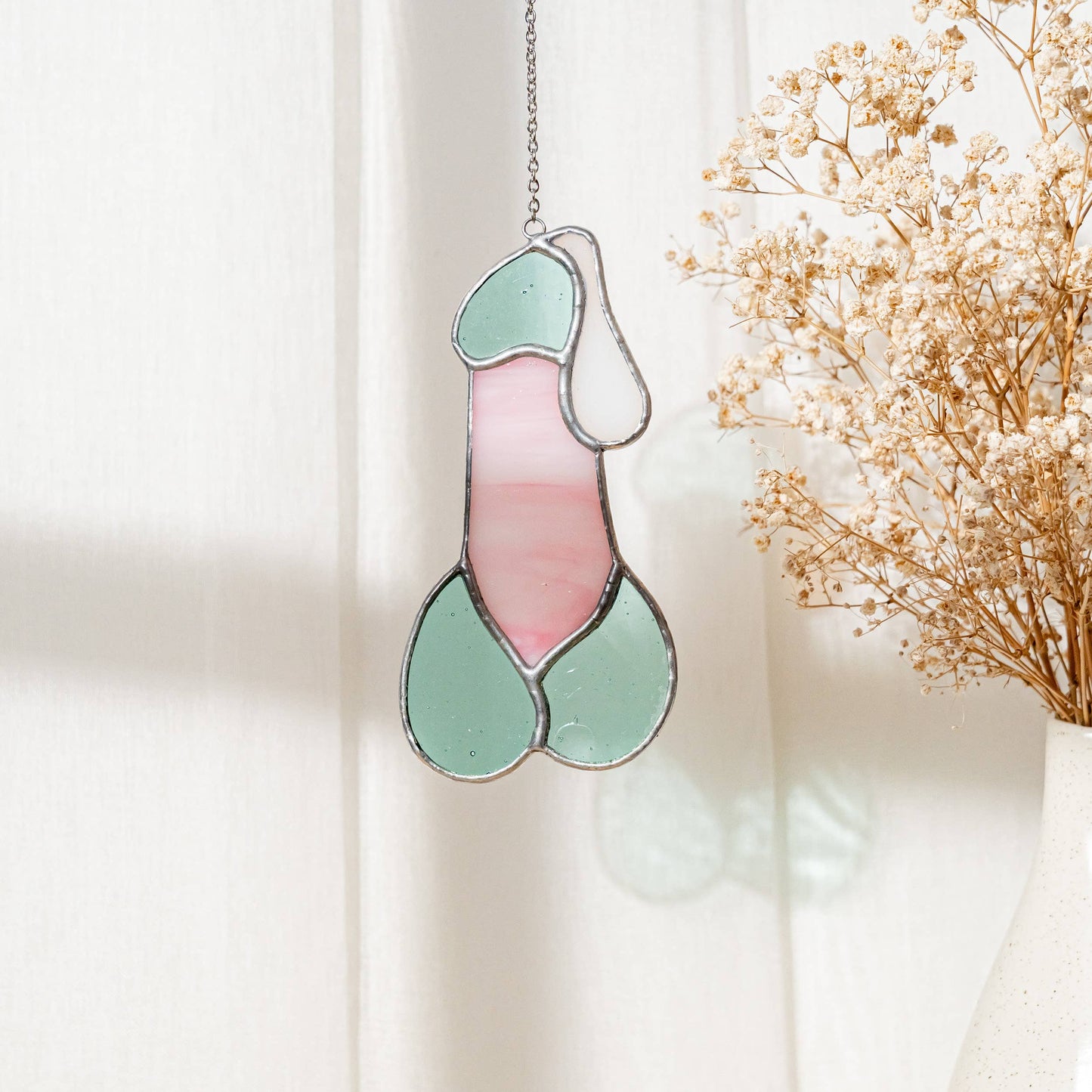 Stained Glass Penis Drip - Mint & Pink