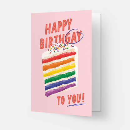 Happy birthgay greeting card: Double folded