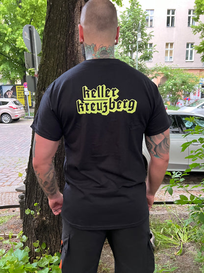 QUEER Keller Kreuzberg T-shirt black/lime (Wide CUT)