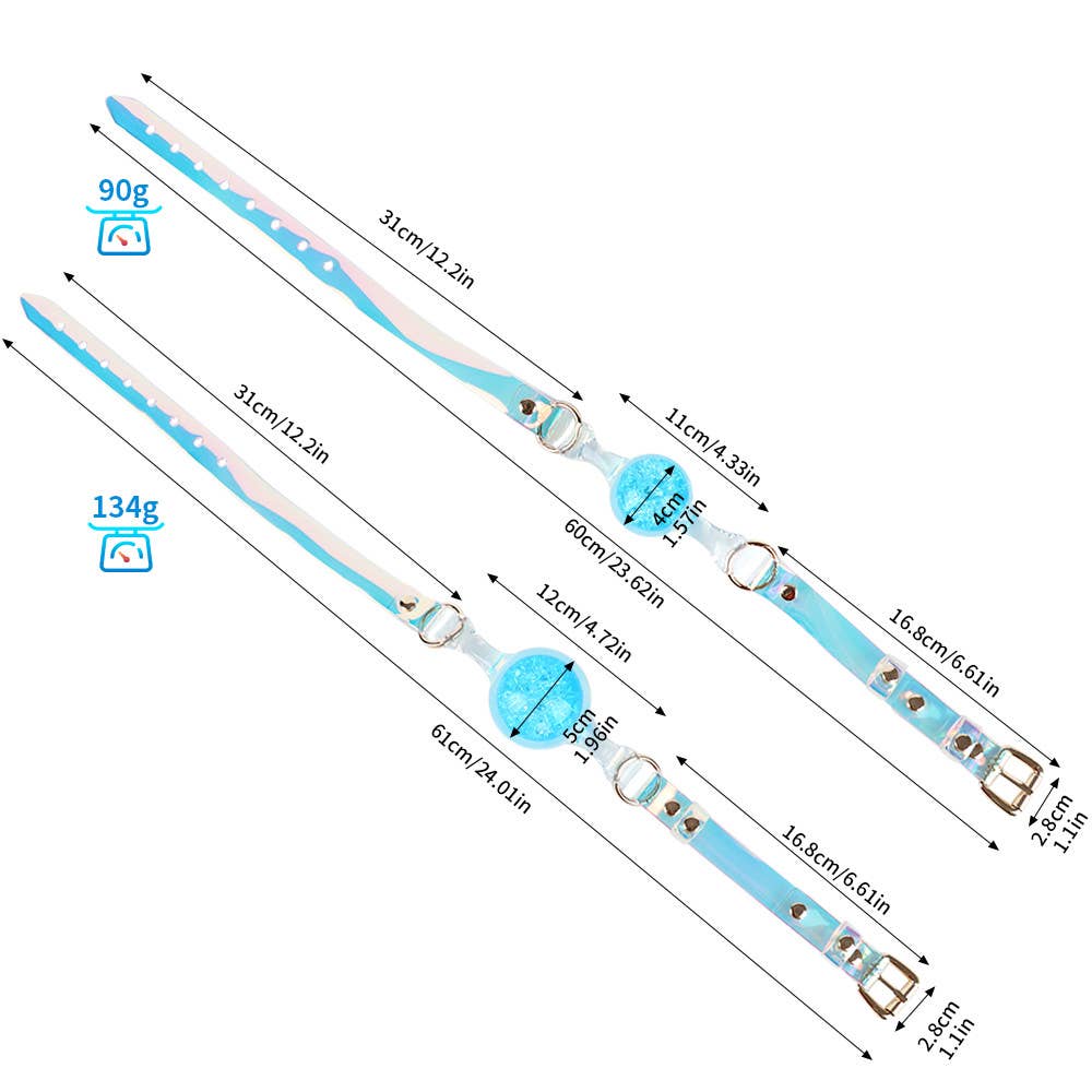 Crystal Ball Gag - Blue: S: 4 cm ball