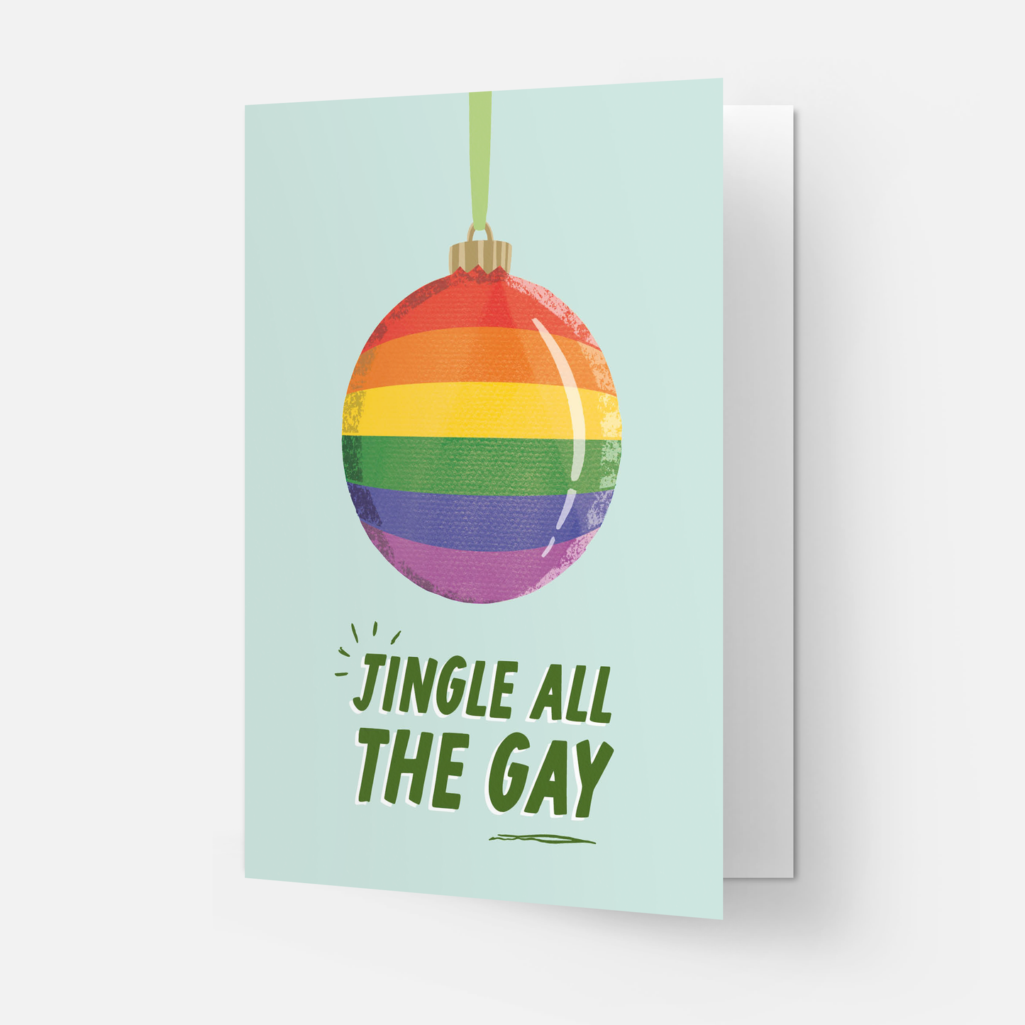 Jingle all the gay greeting card: Double folded