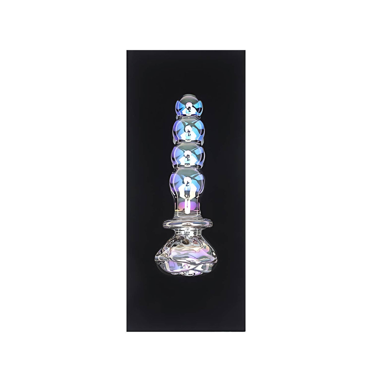 Liebe Seele Chroma Iridescent Sensual Glass Anal Butt Plug - Rose beads chroma