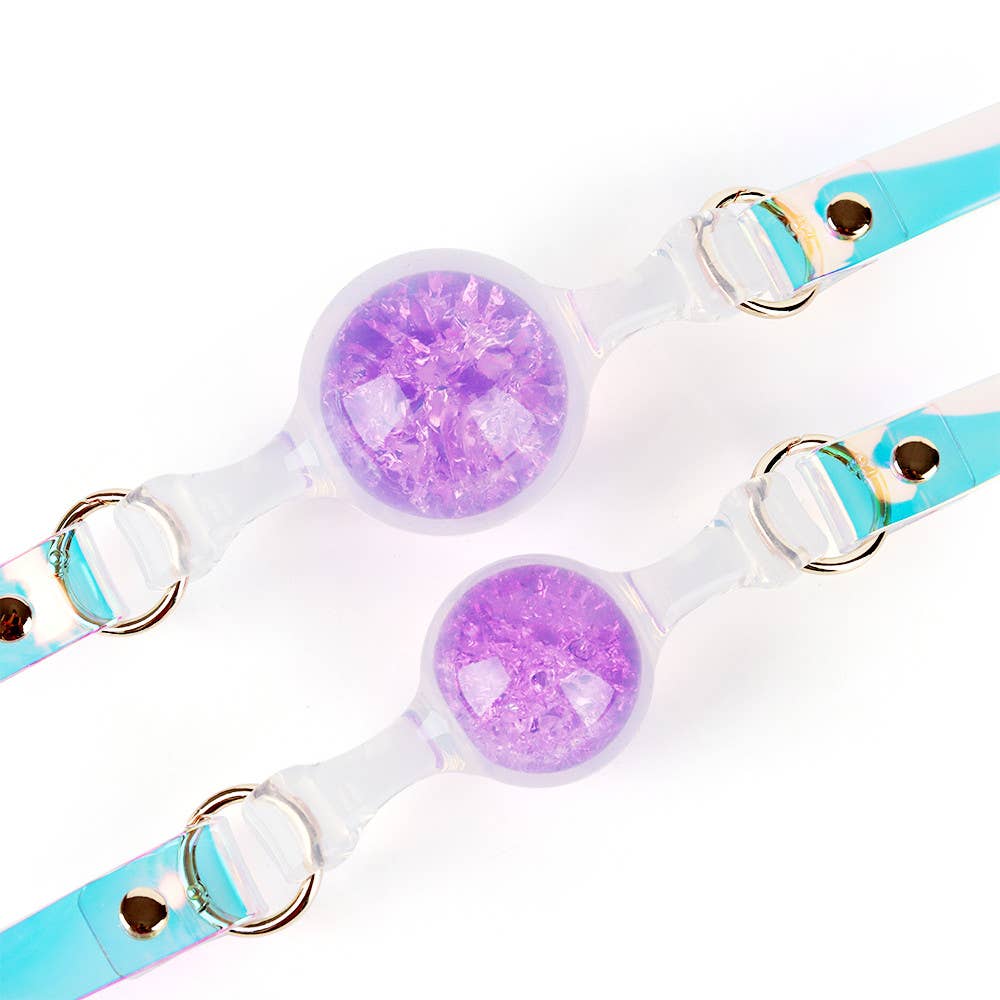 Crystal Ball Gag - Purple: L: 5 cm ball