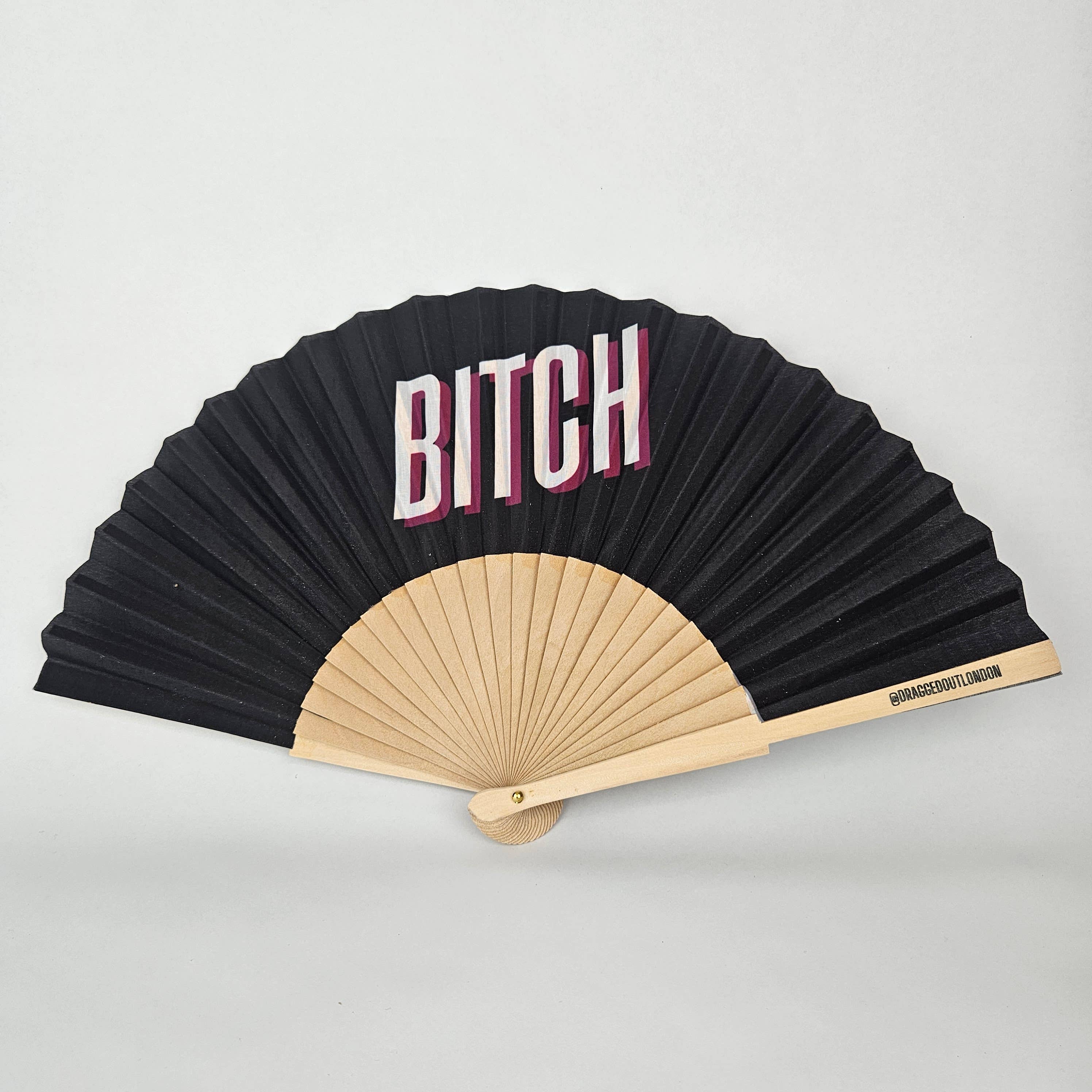 Small Folding Wood Hand Fan – Bitch