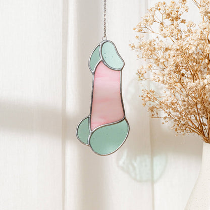 Stained Glass Penis - Pink & Mint