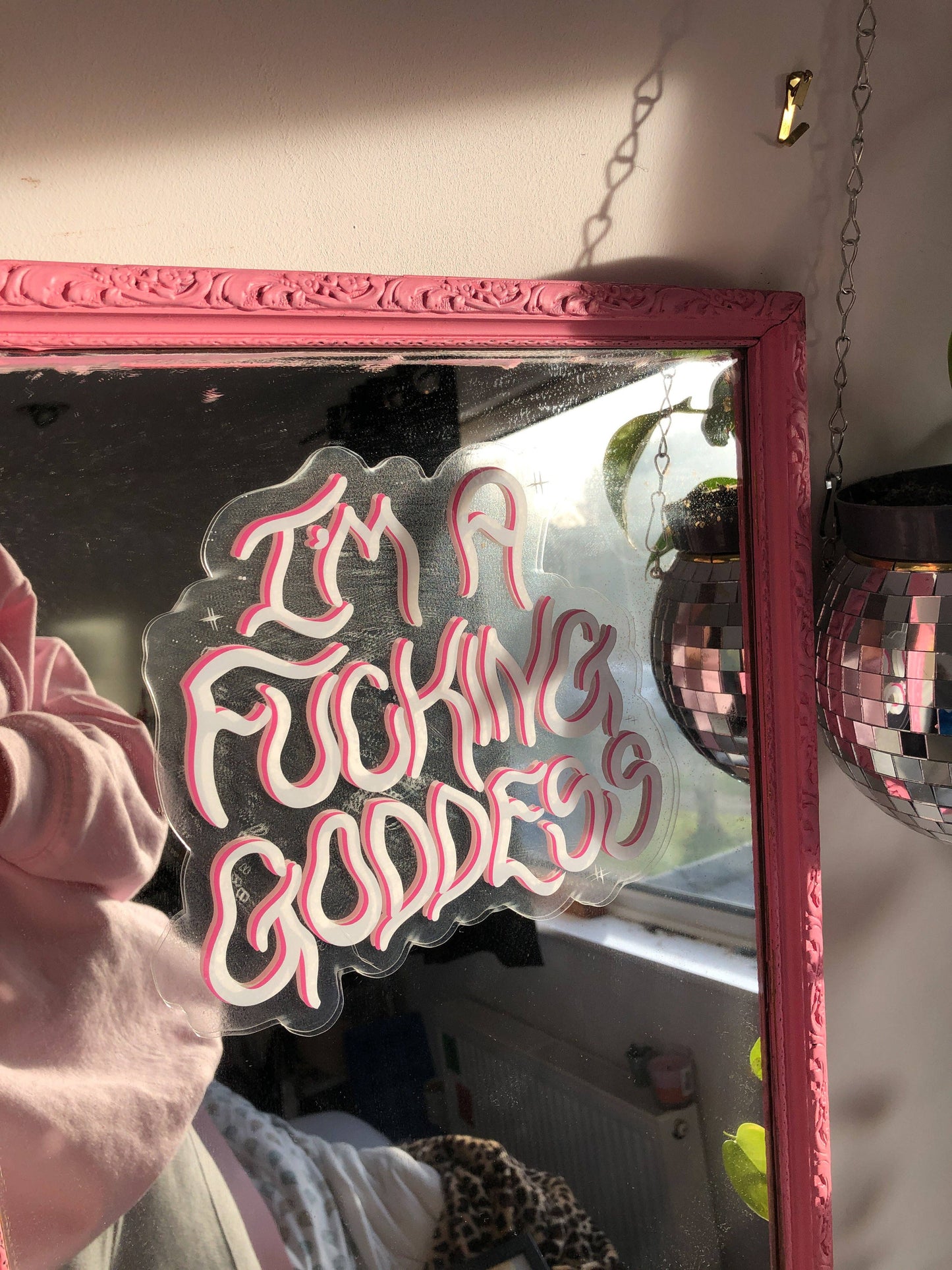 I'm a fucking goddess mirror decal