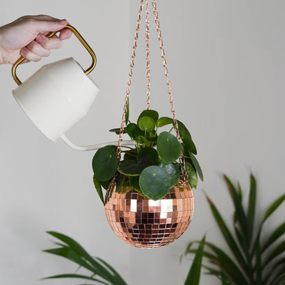 Disco Ball Hanging Planter - Rose Gold (6in)