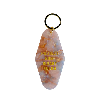 Protect Non-Binary Folks Motel Keychain