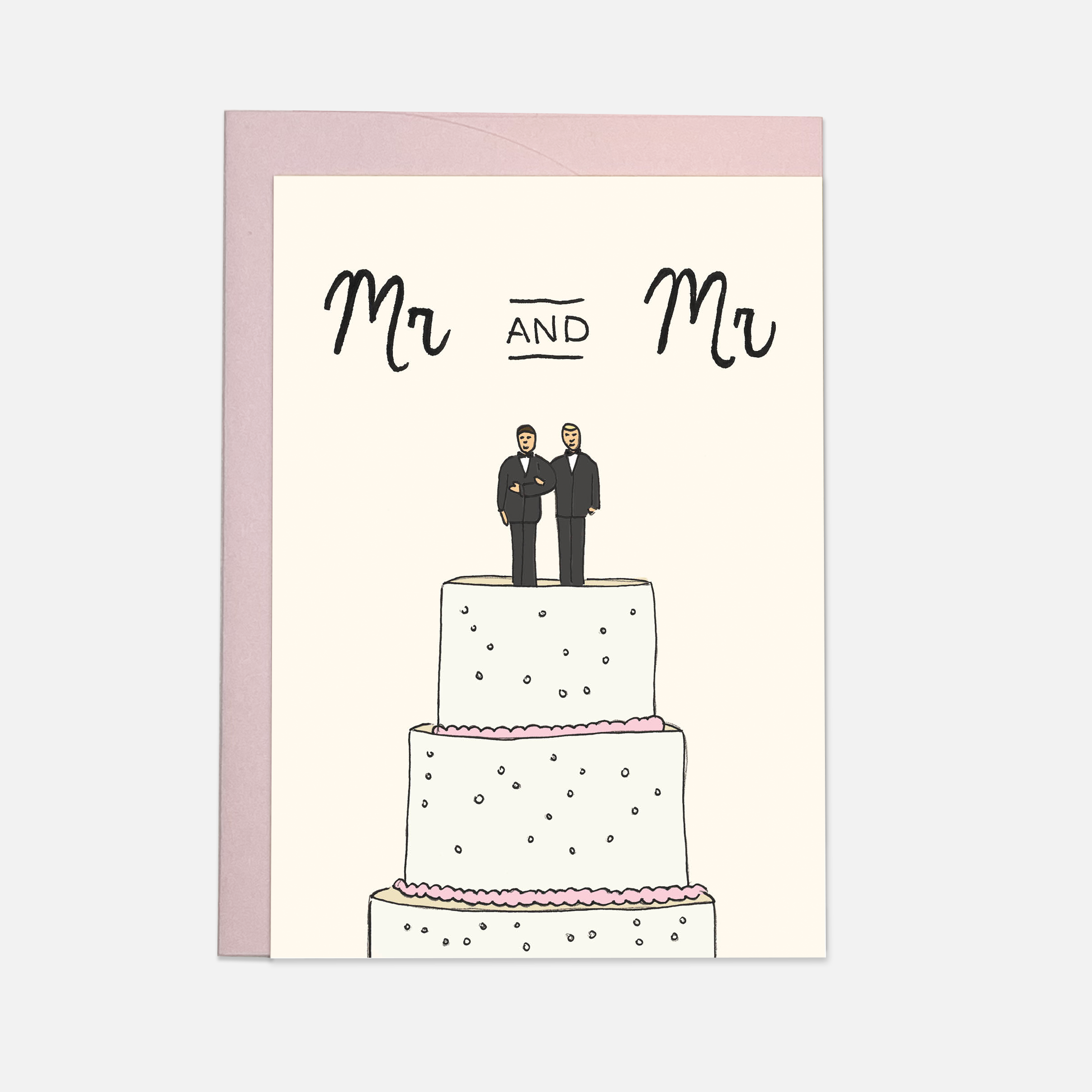 Wedding cake greeting card: Mr & Mr