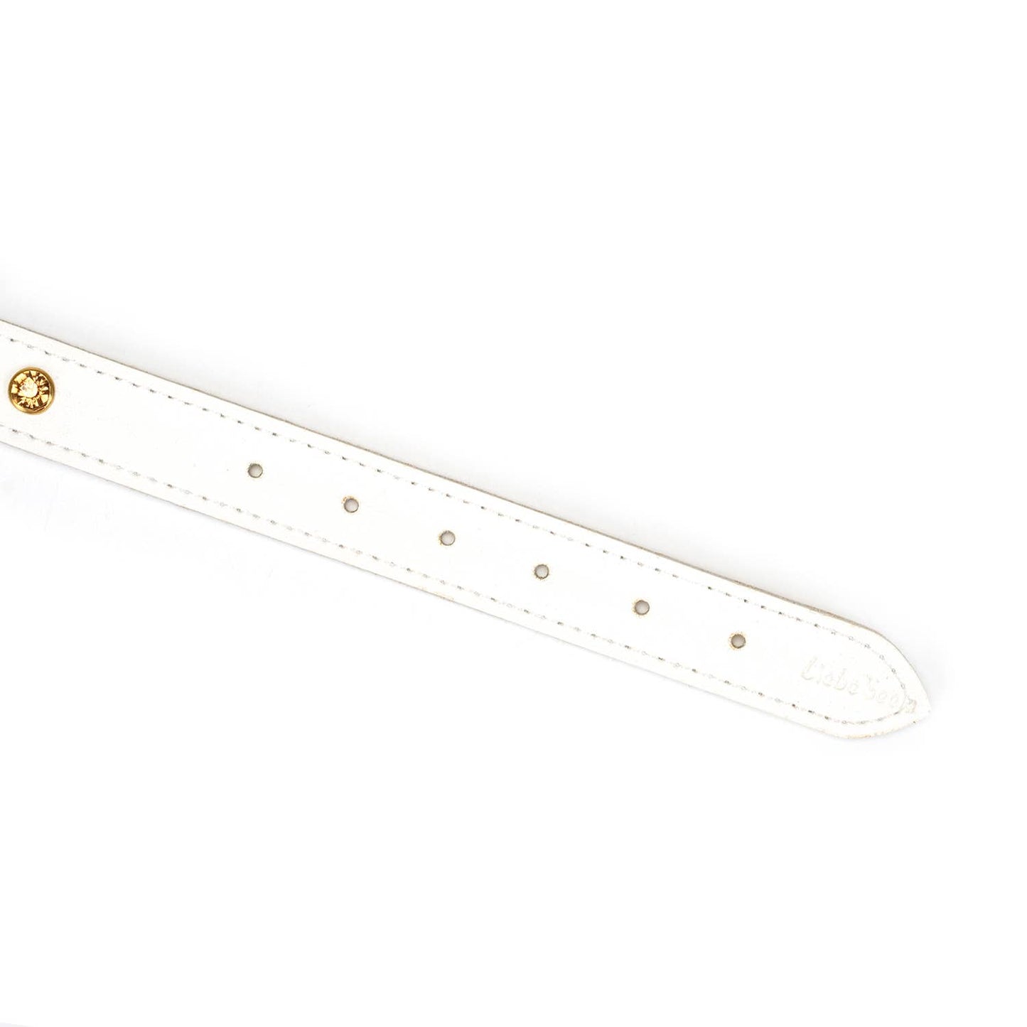 White Leather Flowers Collar with Leash