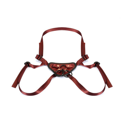 Wine Red Leather Universal Strap-on harness