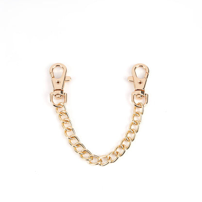 White Leather Flowers Hand Cuffs