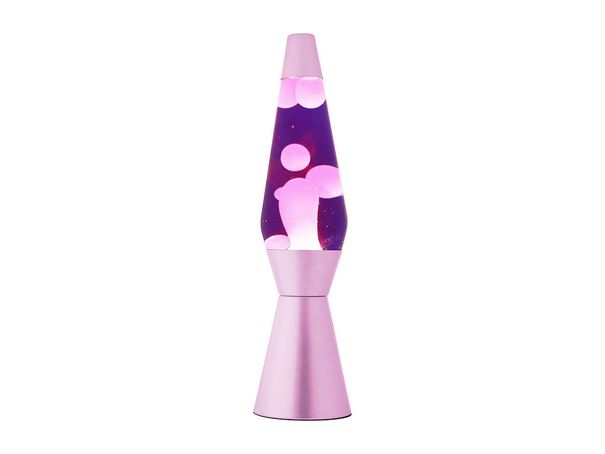 Spaceship Lava Lamp With Purple Base And Pink Wax