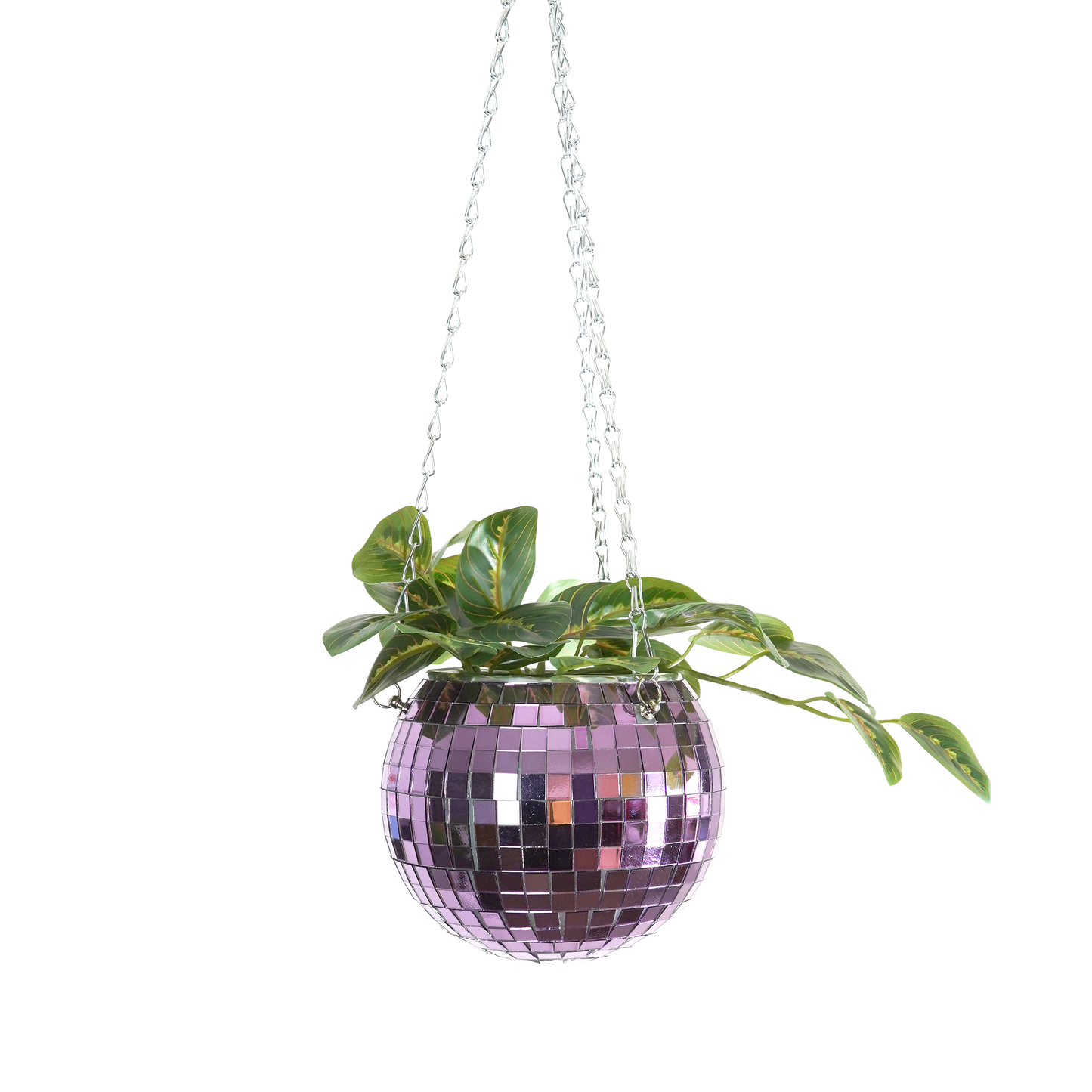 Disco Ball Hanging Planter 6in Lilac