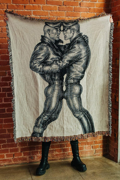 Tom of Finland "Leatherman" Woven Blanket