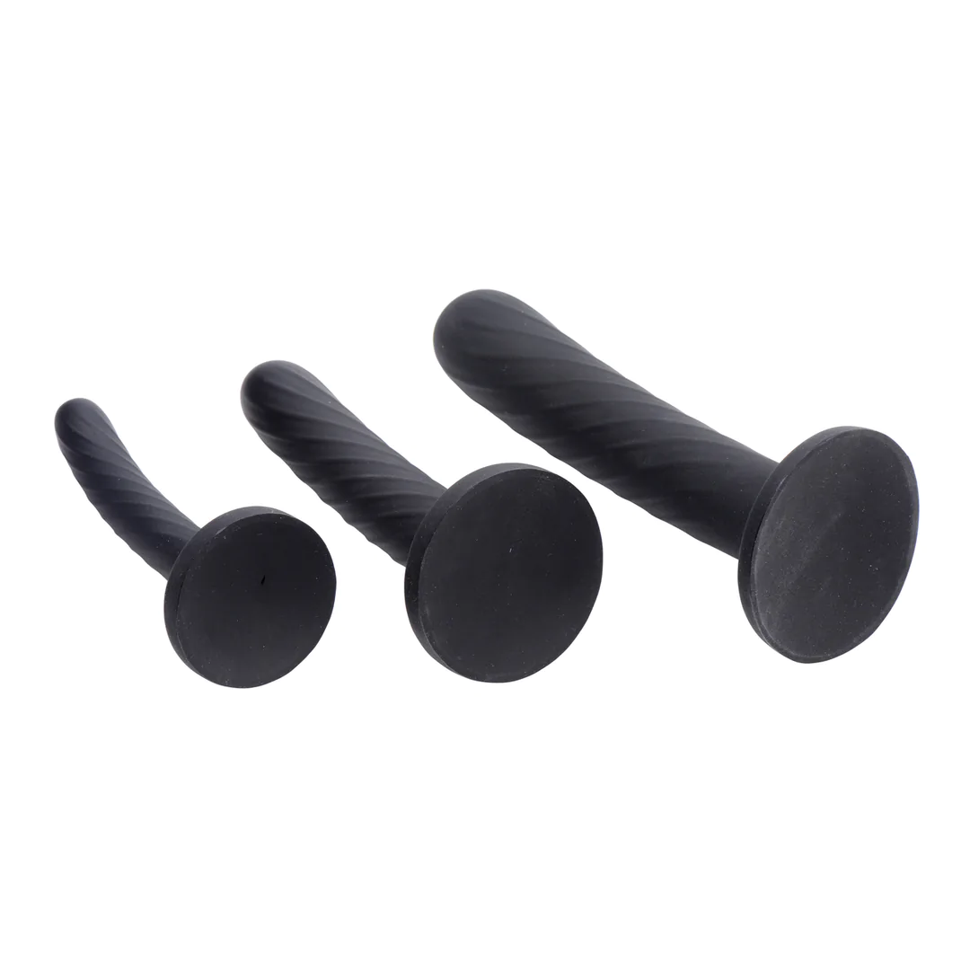 Strap-on Dildo Silicone 3-Piece-Set Black