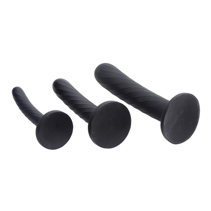 Strap-on Dildo Silicone 3-Piece-Set Black