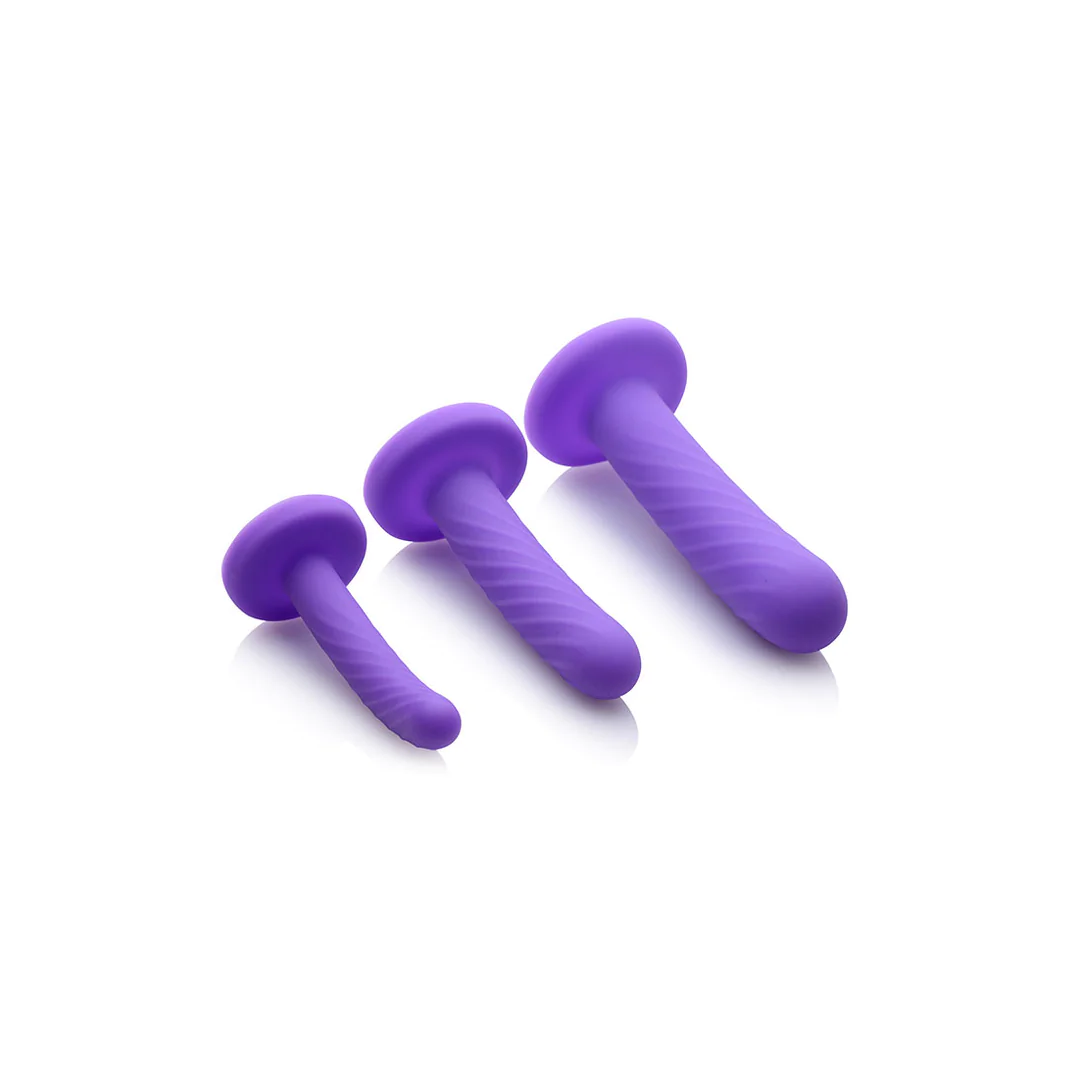 Strap-on Dildo Silicone 3-Piece-Set Purple