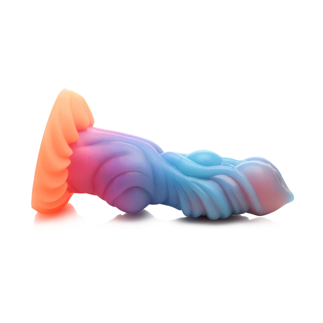 "Alien Invader" Alien Glow-in-the-Dark Silicone Dildo Orange/Purple/Blue