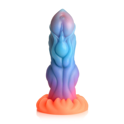 "Alien Invader" Alien Glow-in-the-Dark Silicone Dildo Orange/Purple/Blue