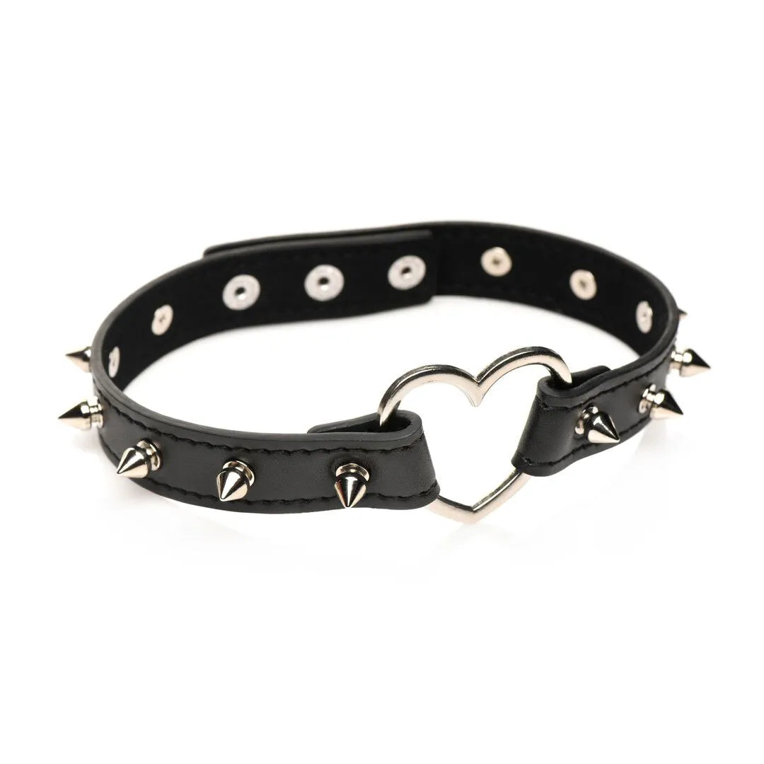 Spiked Heart Choker Black/Silver