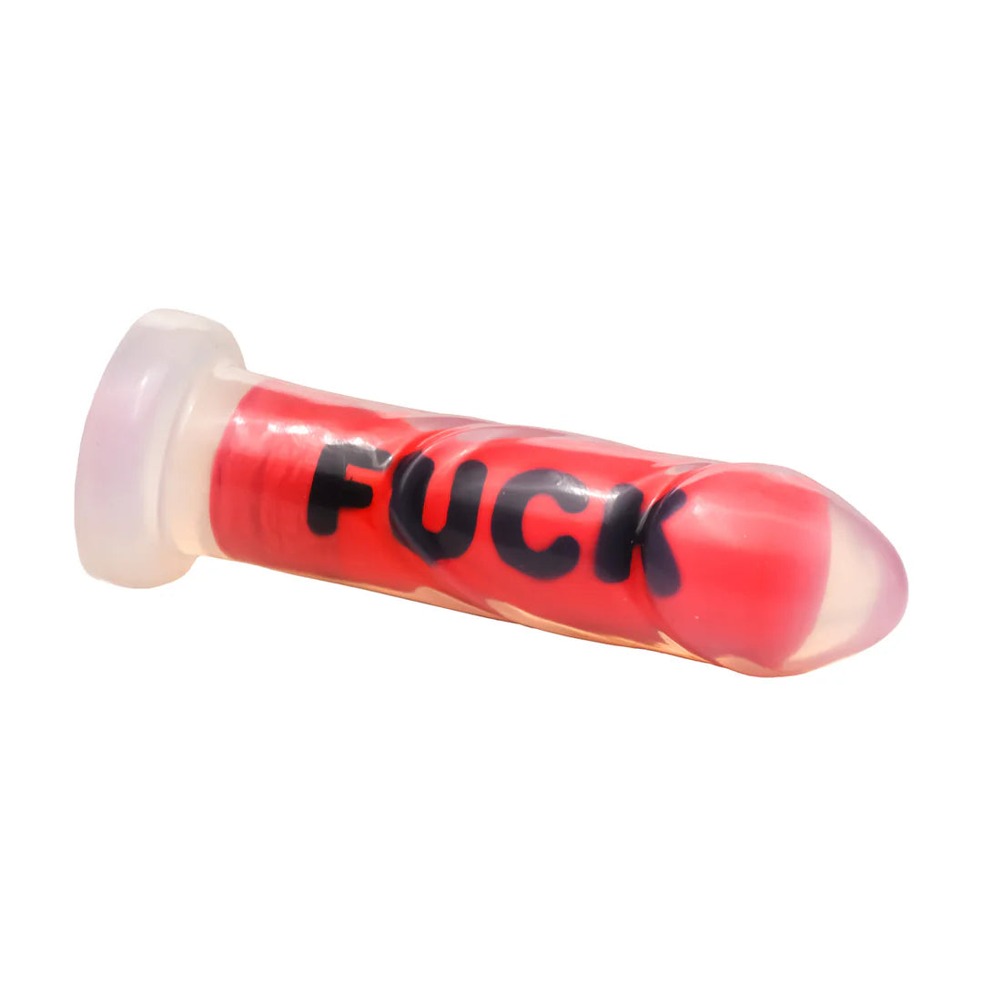 FUCK Silicone Dildo Clear/Red/Black