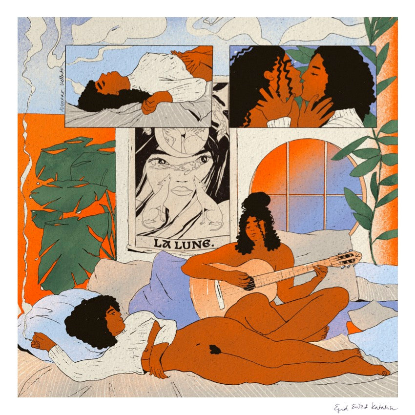 Enikő Katalin Eged "Golden hour haze" 30x30 cm