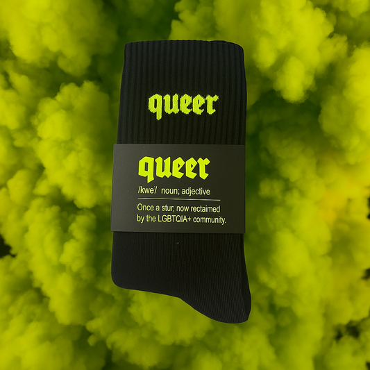 QUEER Socks black/neon yellow
