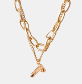 TWISTED CHAINS MINI DICK NECKLACE Gold