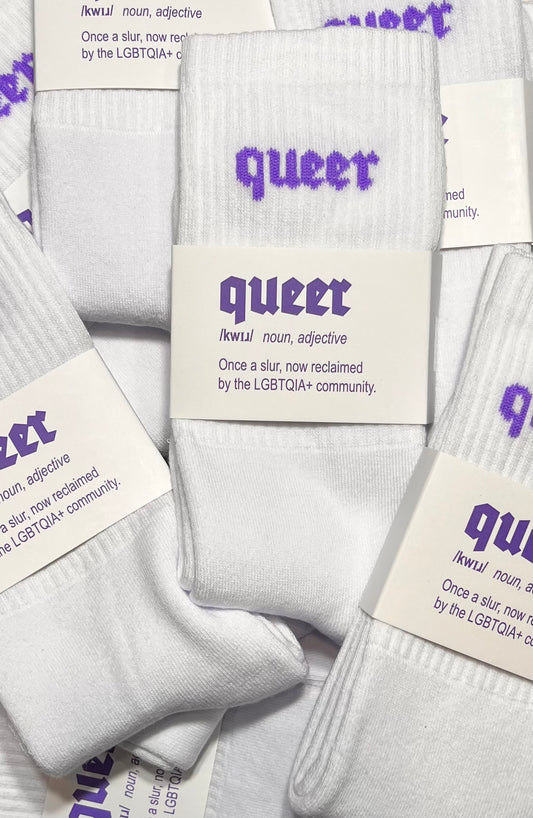 QUEER Socks white/lilac