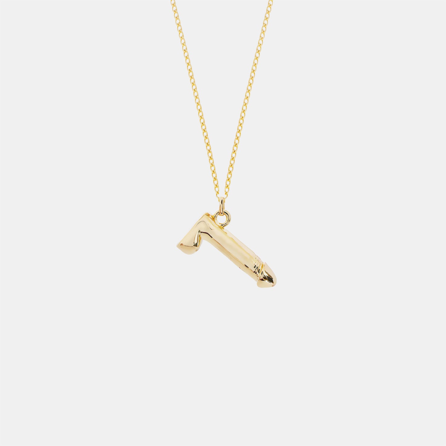 CAGED DICK GOLD PENDANT NECKLACE