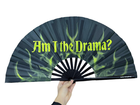 KK Fan "Am I the Drama?" with Bamboo handle