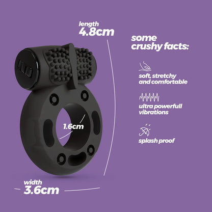 "Booster" Cockring with Vibrating Bullet Black