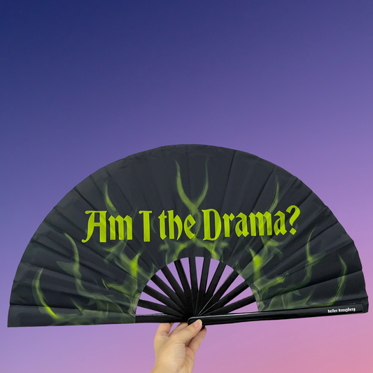 KK Fan "Am I the Drama?" with Bamboo handle