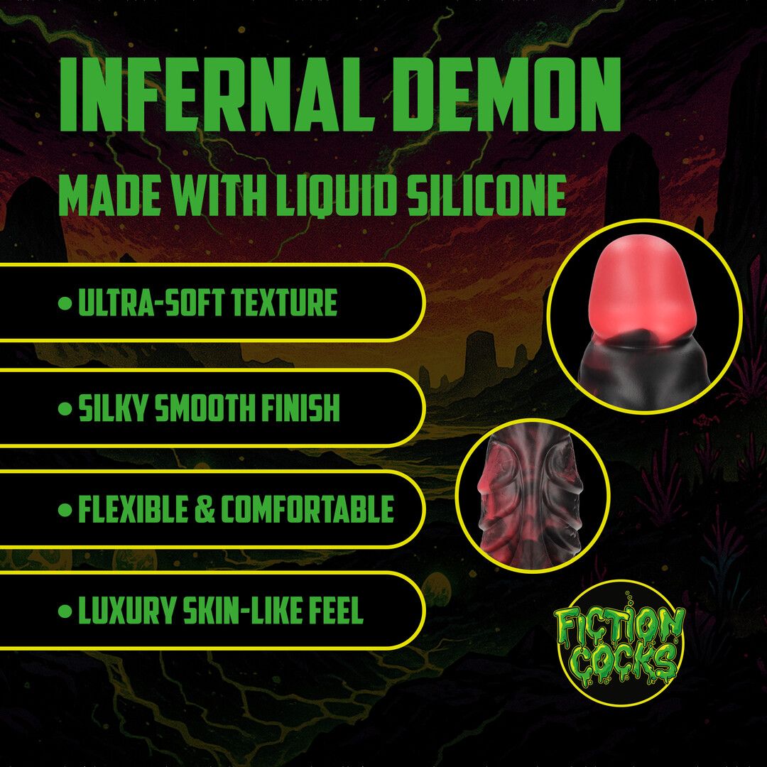 "Infernal Demon" Silicone Dildo Red/Black