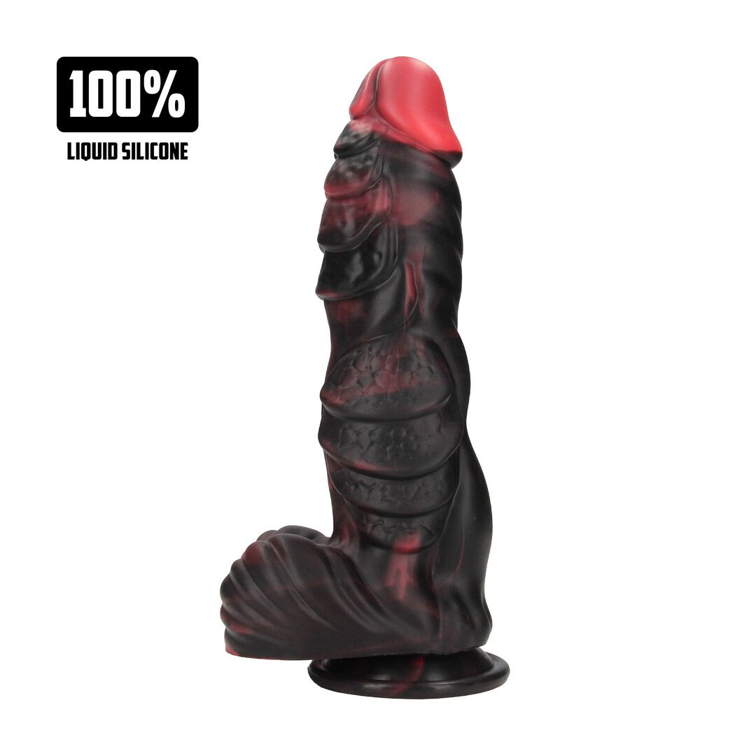 "Infernal Demon" Silicone Dildo Red/Black