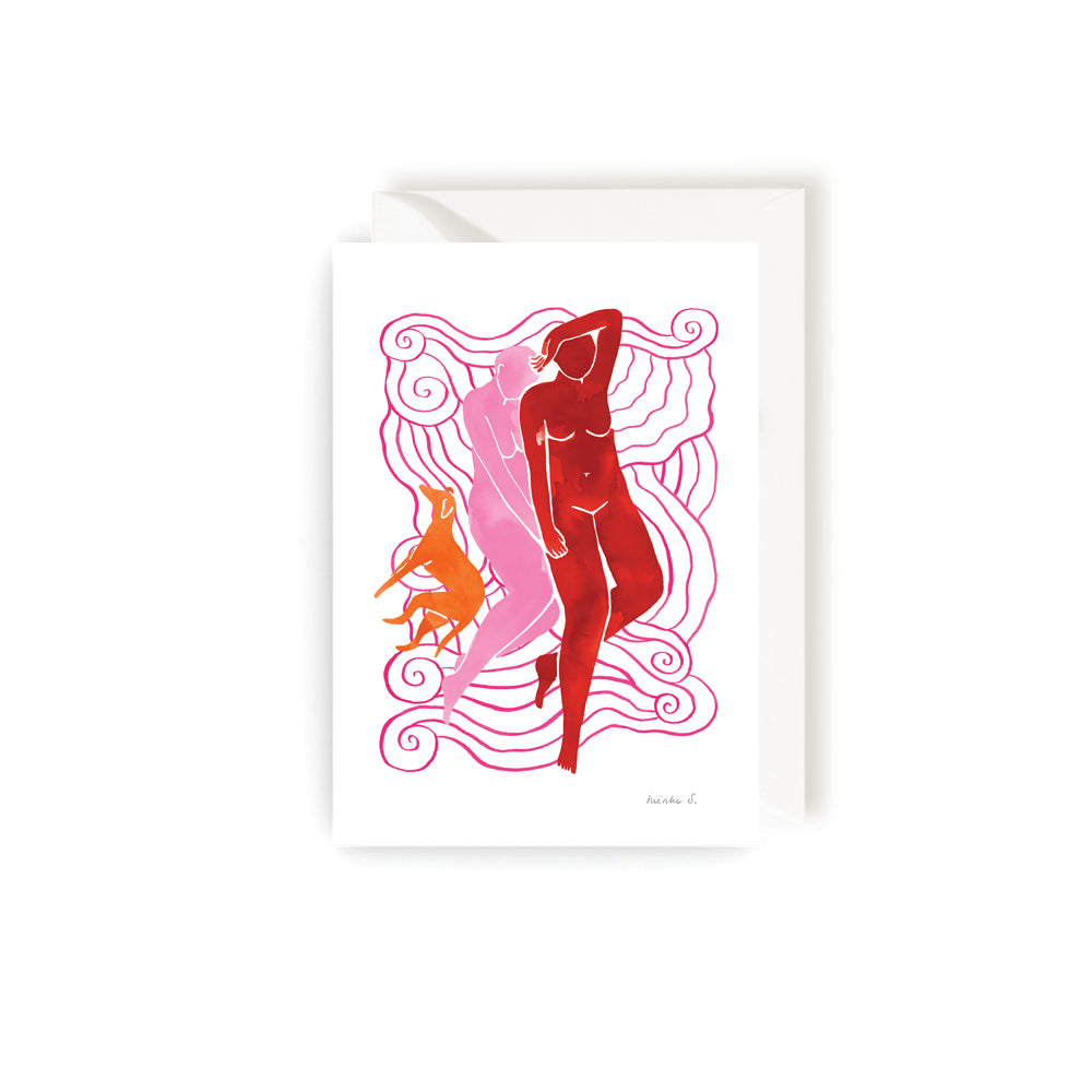 Greeting Card – In Bed With The Dog