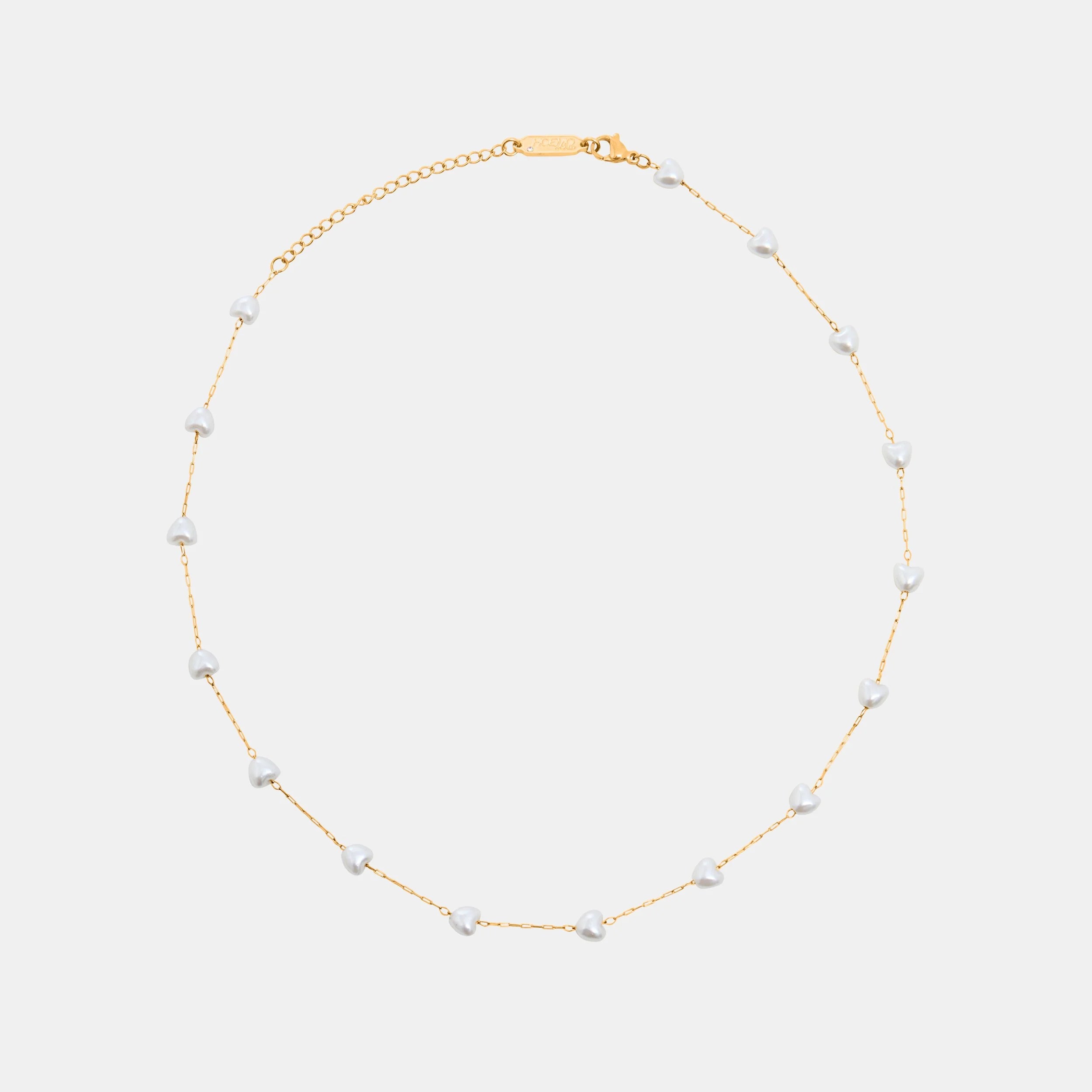 HEART PEARL SKINNY CHOKER NECKLACE