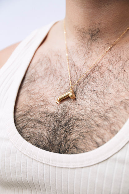 PRINCE ALBERT GOLD DICK PENDANT NECKLACE