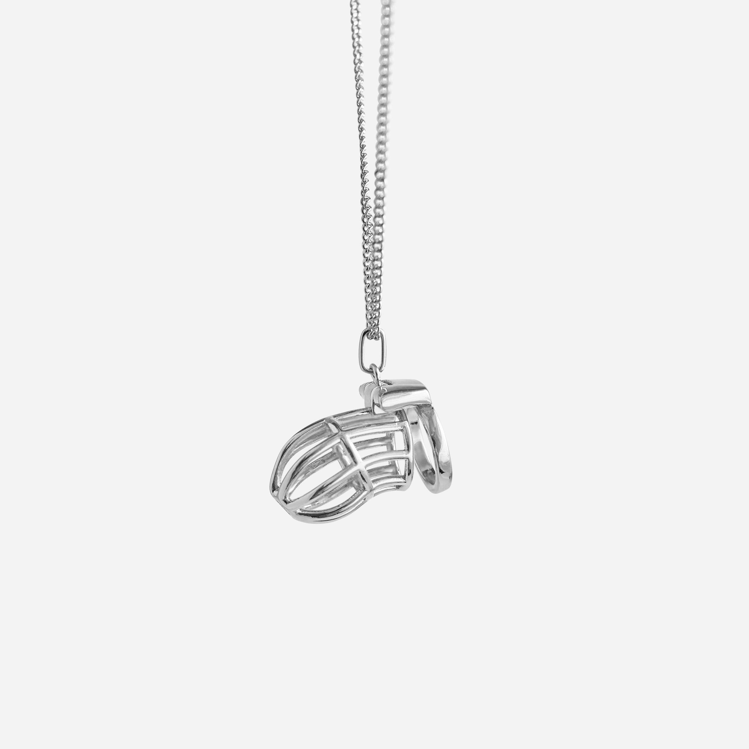 COCK CAGE CHASTITY PENDANT (Silver & Gold)