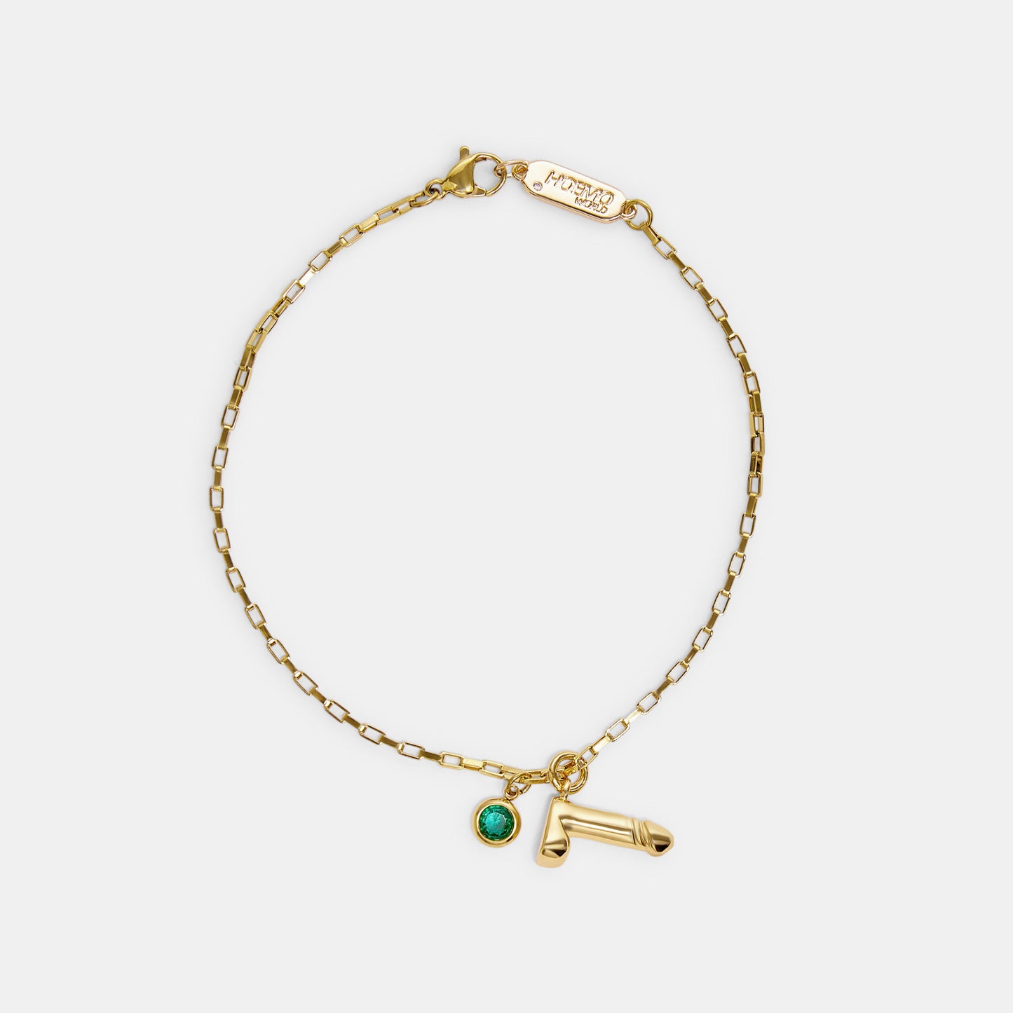 DIAMOND DICK CHARM CHAIN BRACELET (Silver & Gold)