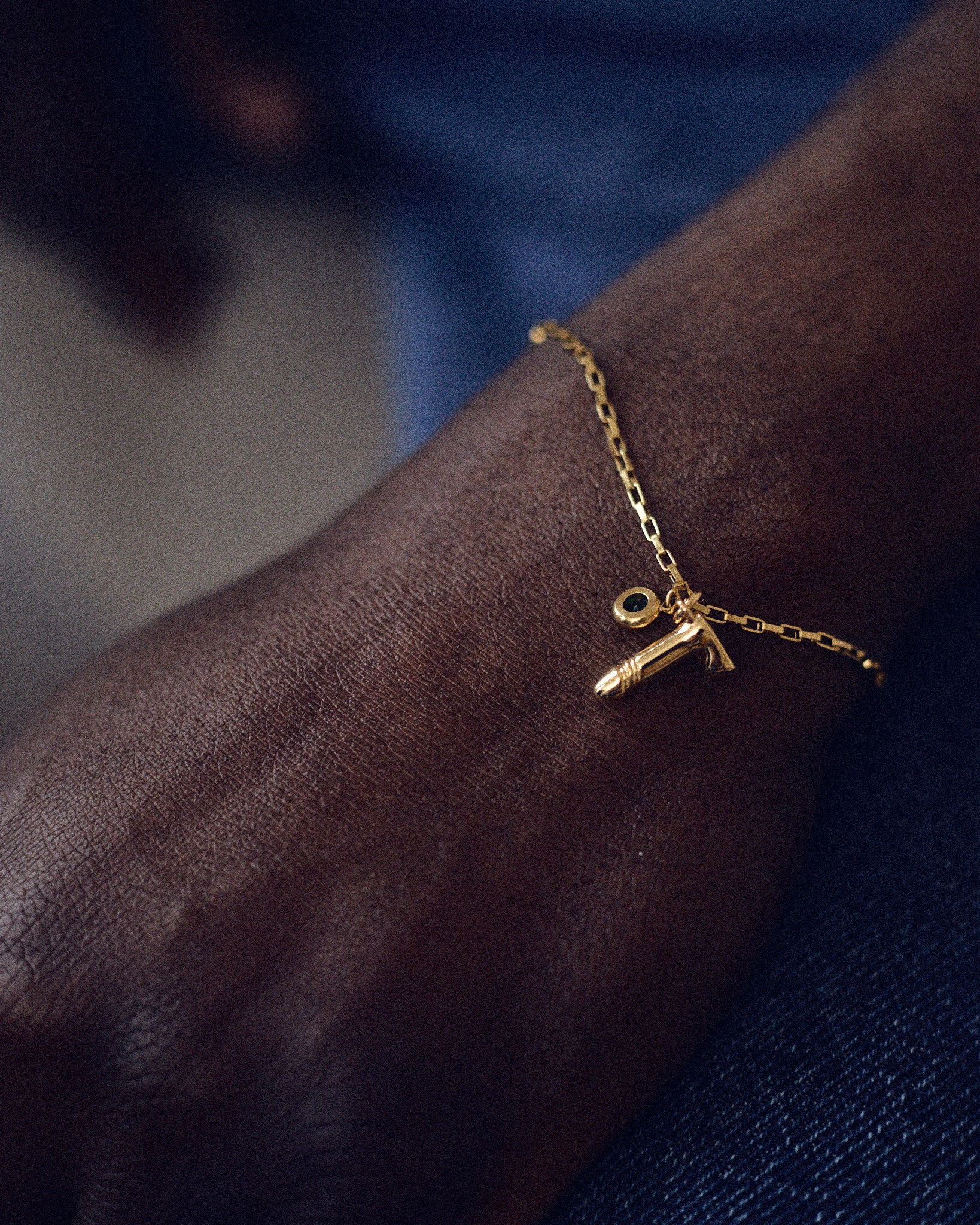 DIAMOND DICK CHARM CHAIN BRACELET (Silver & Gold)