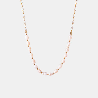 ORGANIC PEARL BEADED CHAIN NECKLACE