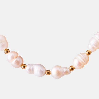 ORGANIC PEARL BEADED CHAIN NECKLACE